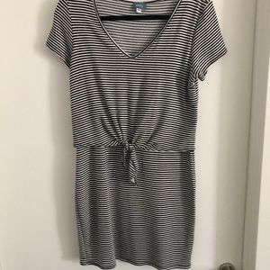 Neely Side Knot Striped T-Shirt Dress, Size M